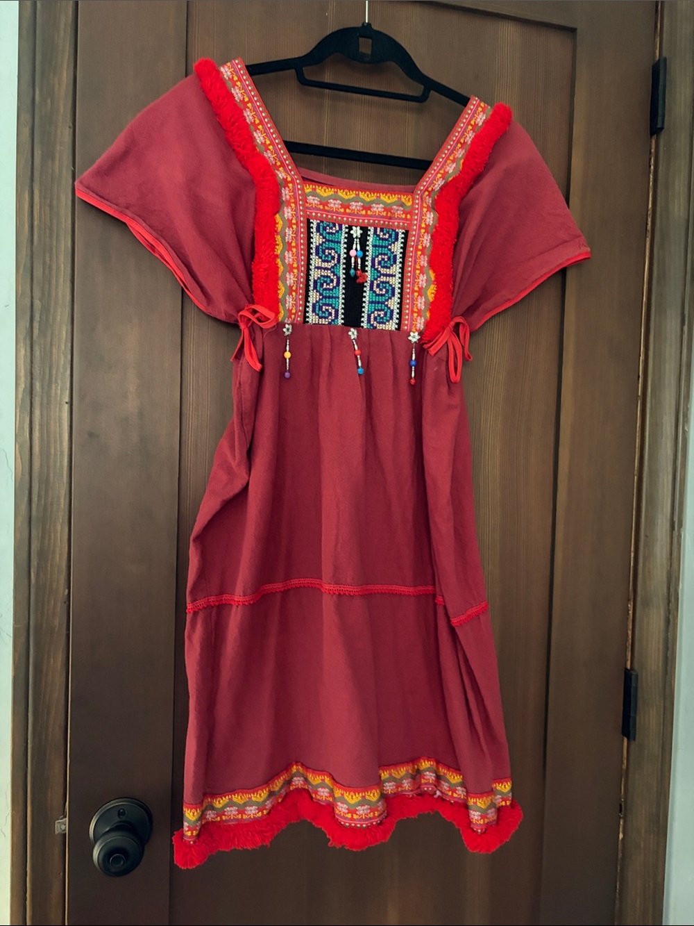 Embroidered Red Ethnic Dress s/m